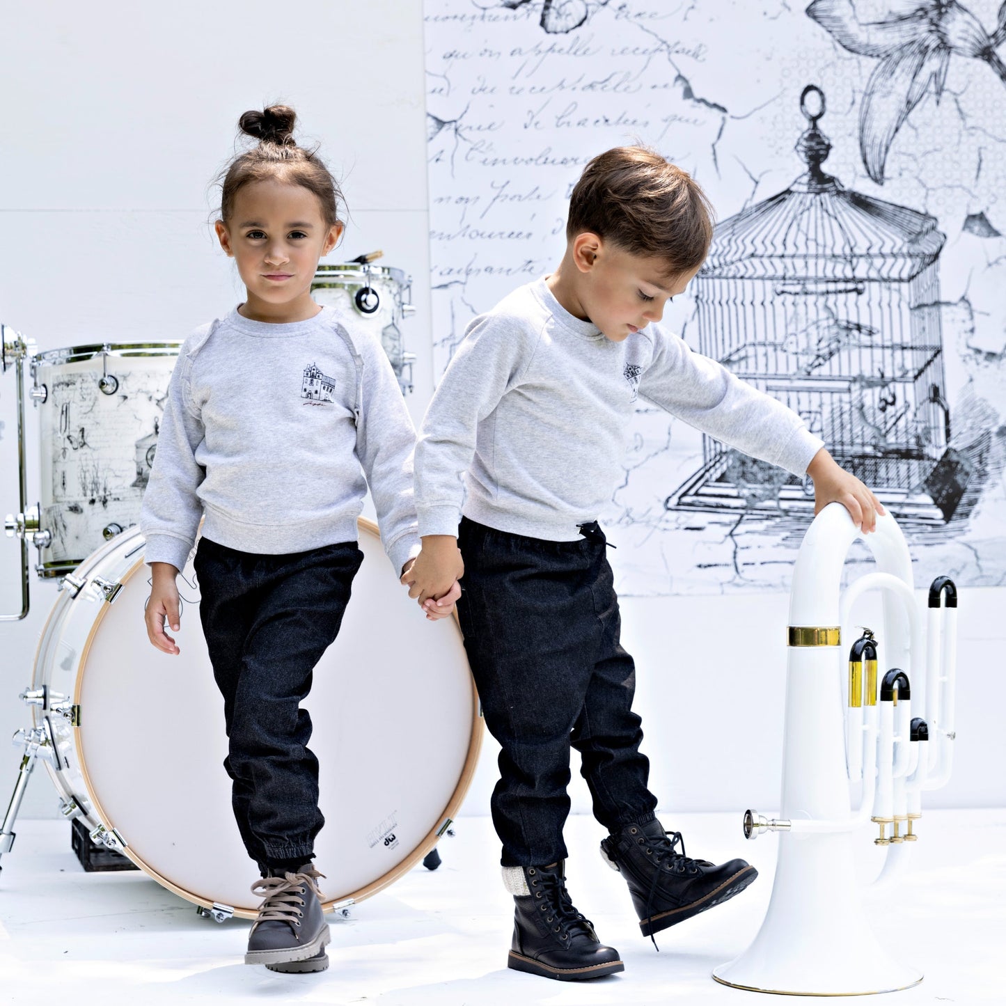 Graphic Ruffle Sweatshirt