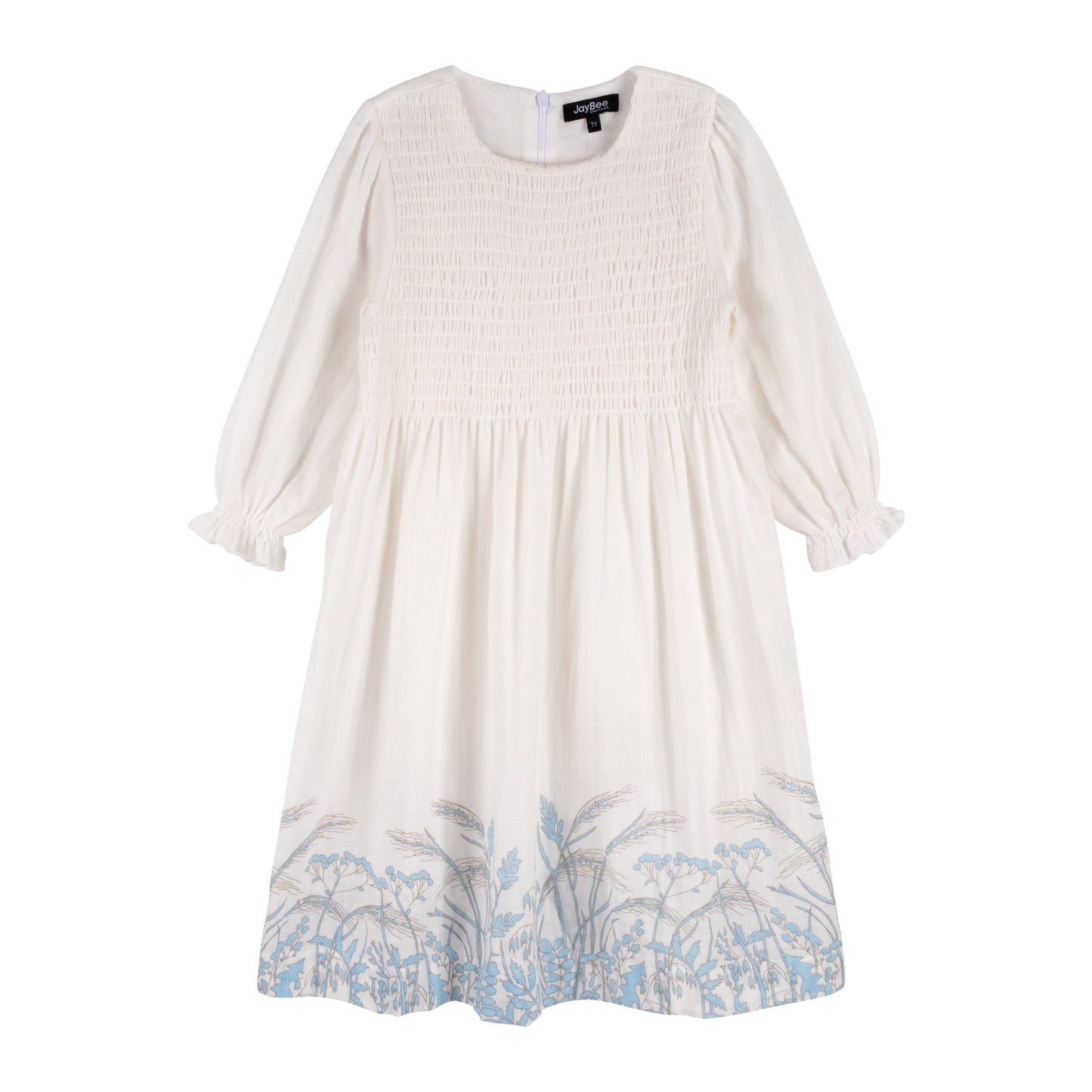 Smocked Dress 3/4 Sleeve
