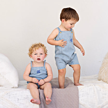 Denim Panel Romper