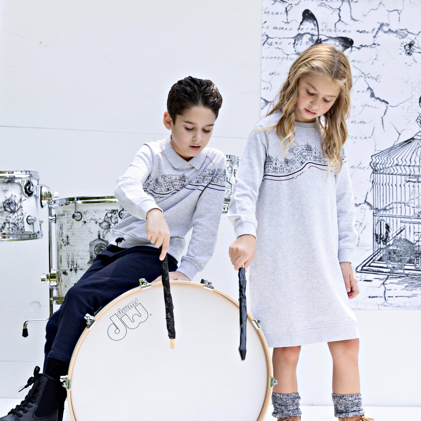 Graphic Sweatshirt Polo