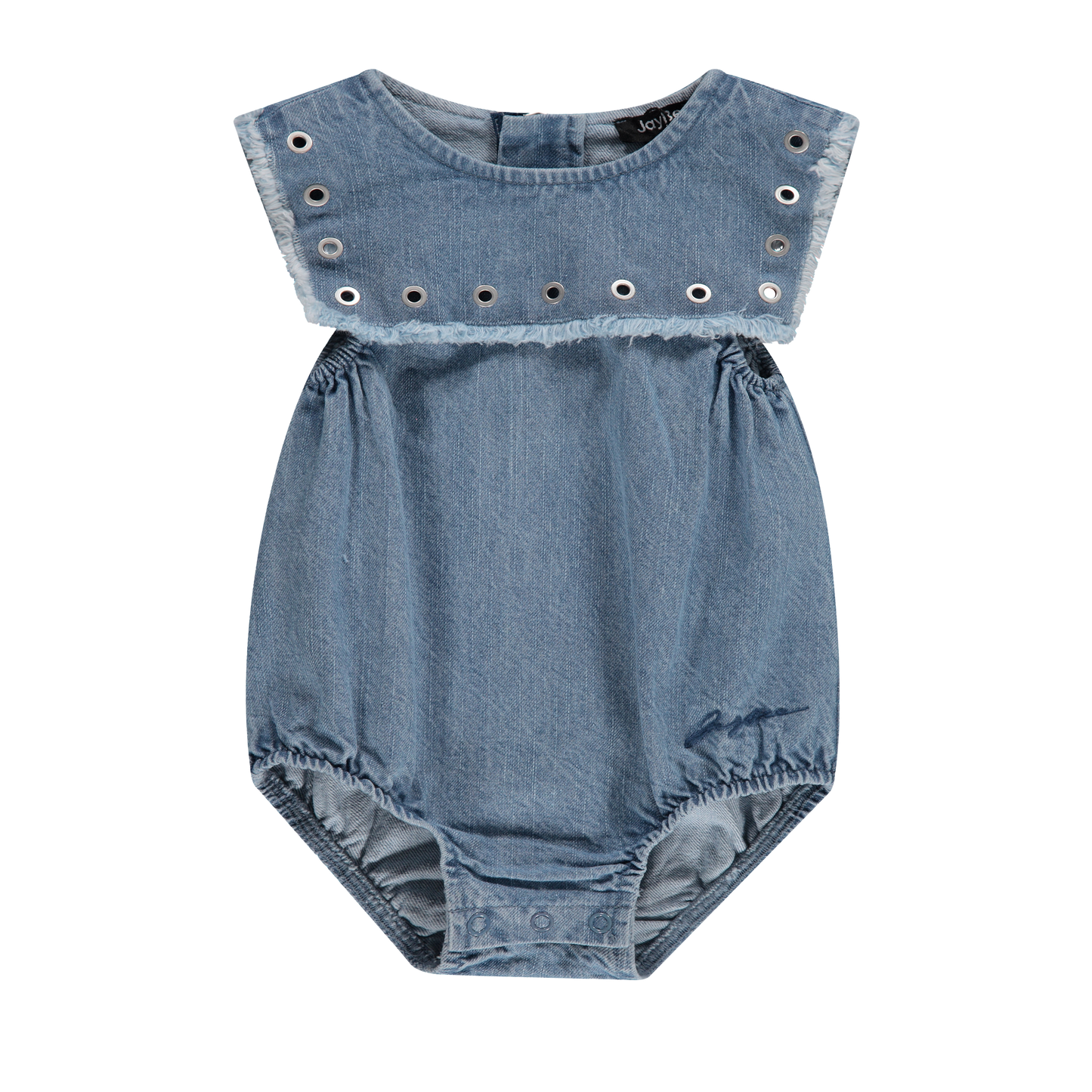 Denim Grommet Sailor Romper