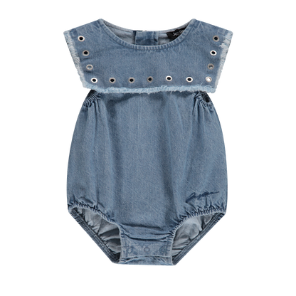 Denim Grommet Sailor Romper