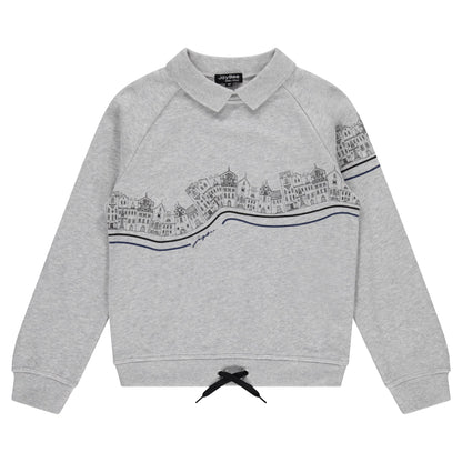 Graphic Sweatshirt Polo