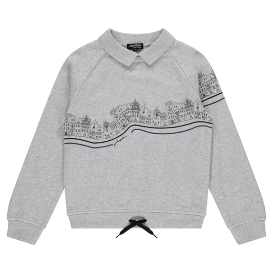 Graphic Sweatshirt Polo