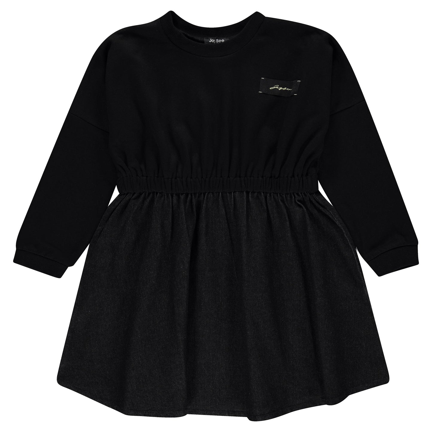 Mock 2-piece Denim Dress