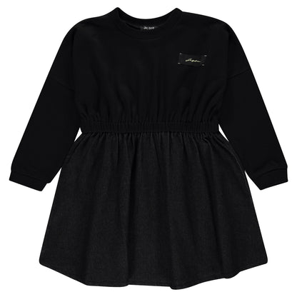 Mock 2-piece Denim Dress