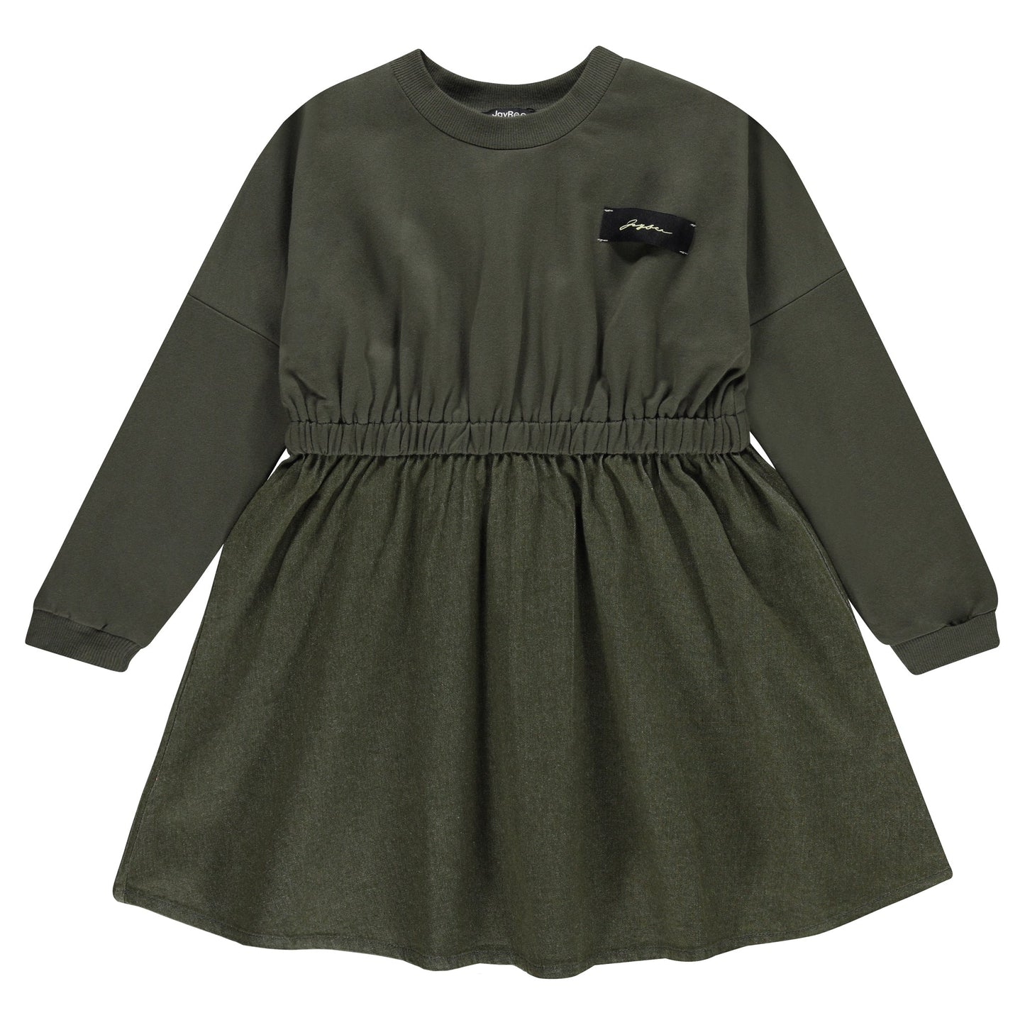 Mock 2-piece Denim Dress