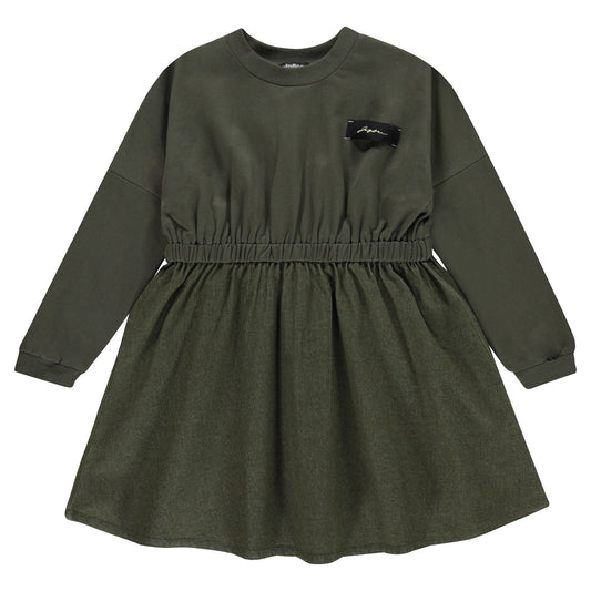 Mock 2-piece Denim Dress