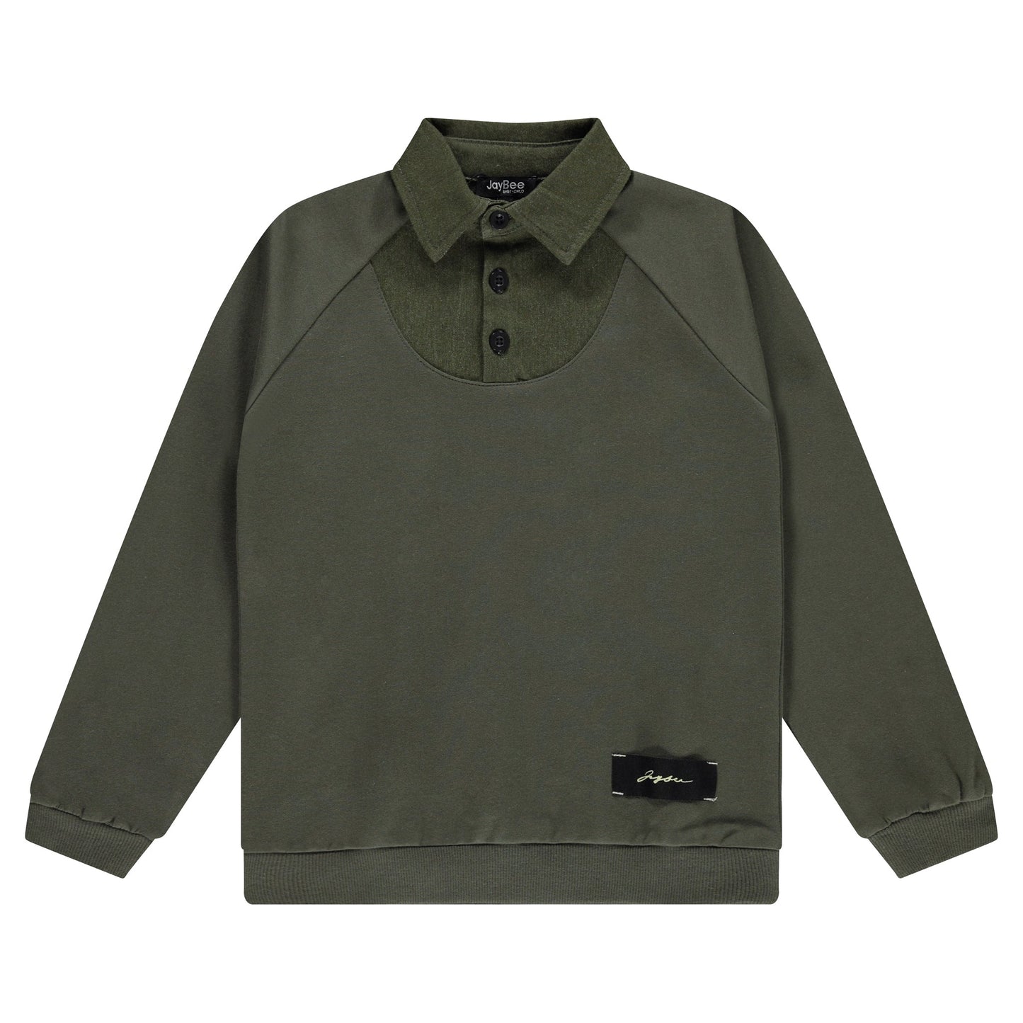 Mock Denim Collared Sweatshirt