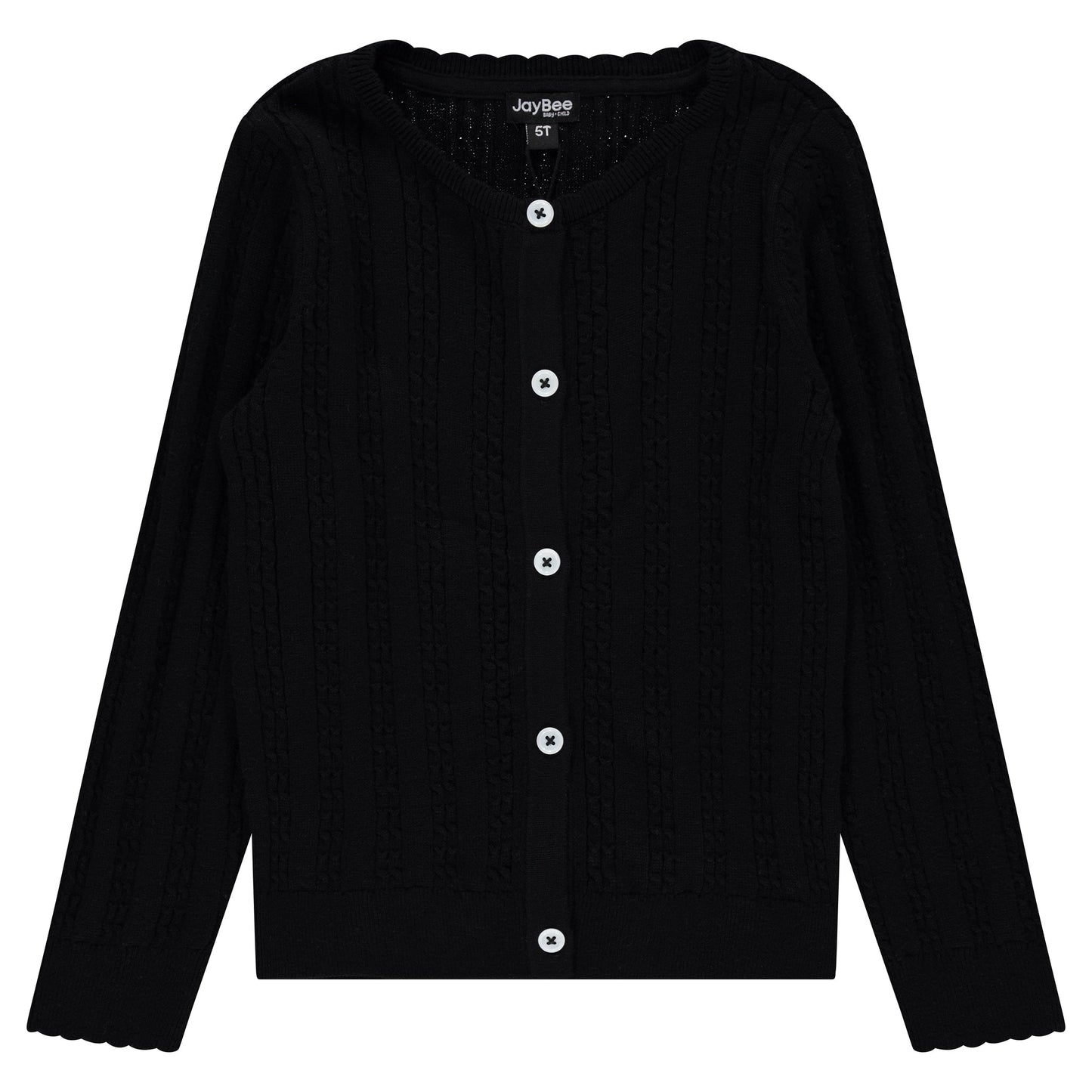 Scallop Trim Knit Cardigan