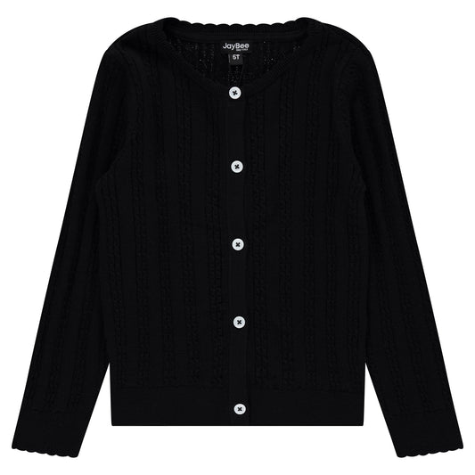 Scallop Trim Knit Cardigan