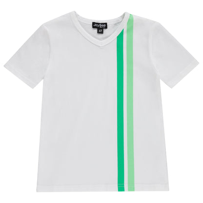 Dual Striped s/s V-neck Tee