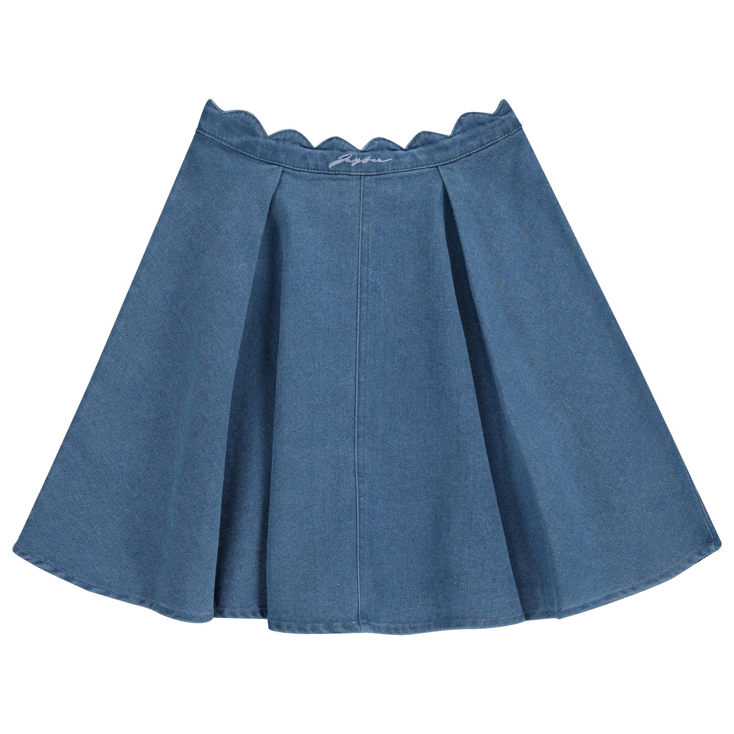 Scalloped Denim Skirt