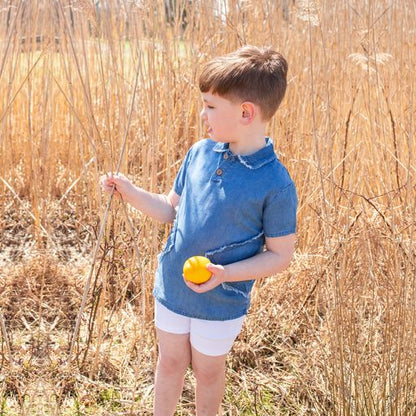 Short Sleeve Frayed Polo