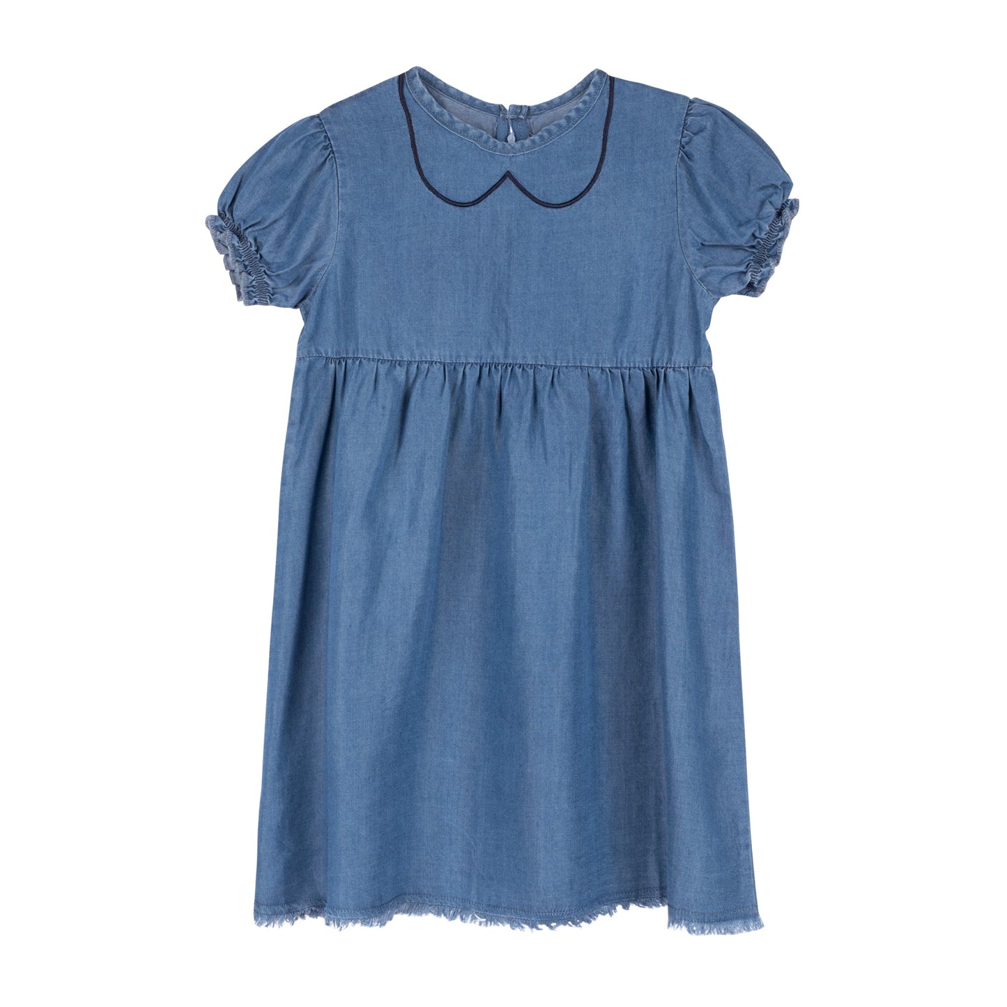 Short Sleeve Frayed Denim Dress |Frayed Denim Collection – JayBee Outlet
