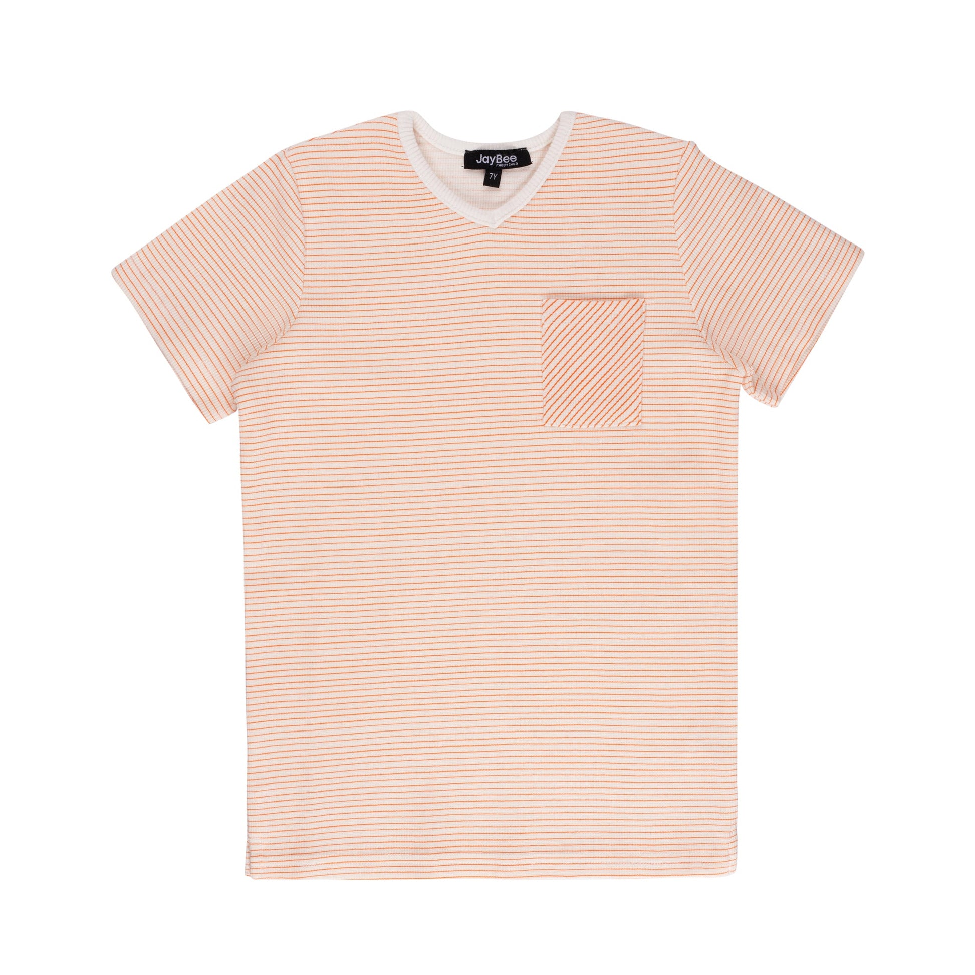 Striped V-neck Tee|Striped Collection – JayBee Outlet